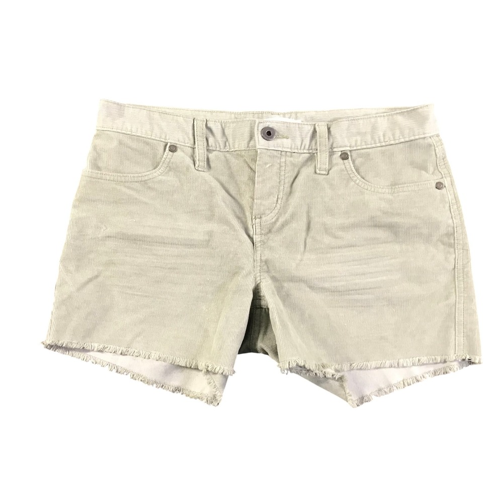 Carve Designs Womens Sage Green Corduroy Raw Hem Shorts Size 4 5-Pocket Casual